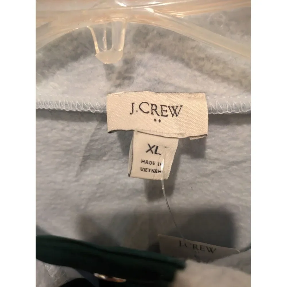 J‎ Crew Womens Blue Quilter Sherpa Half Zip Sweater XL New With Tags SOFT